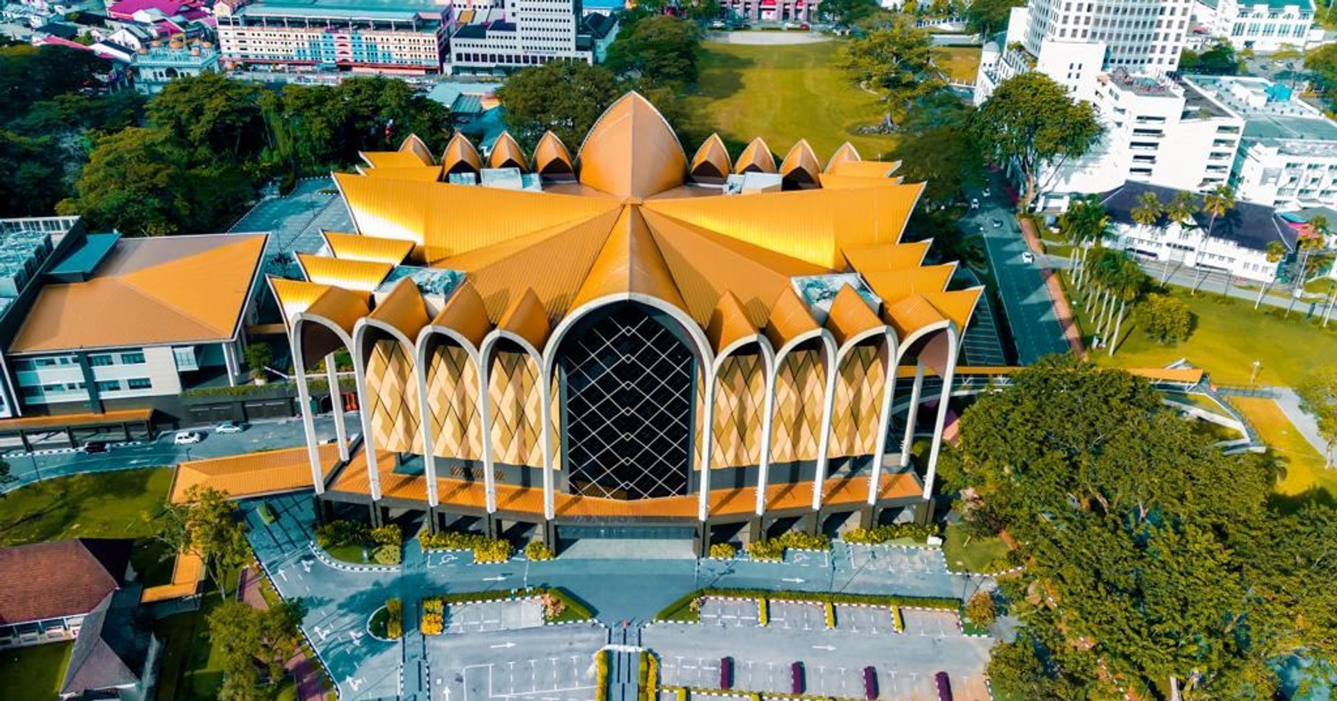 Borneo Cultures Museum seen from above, Kuching