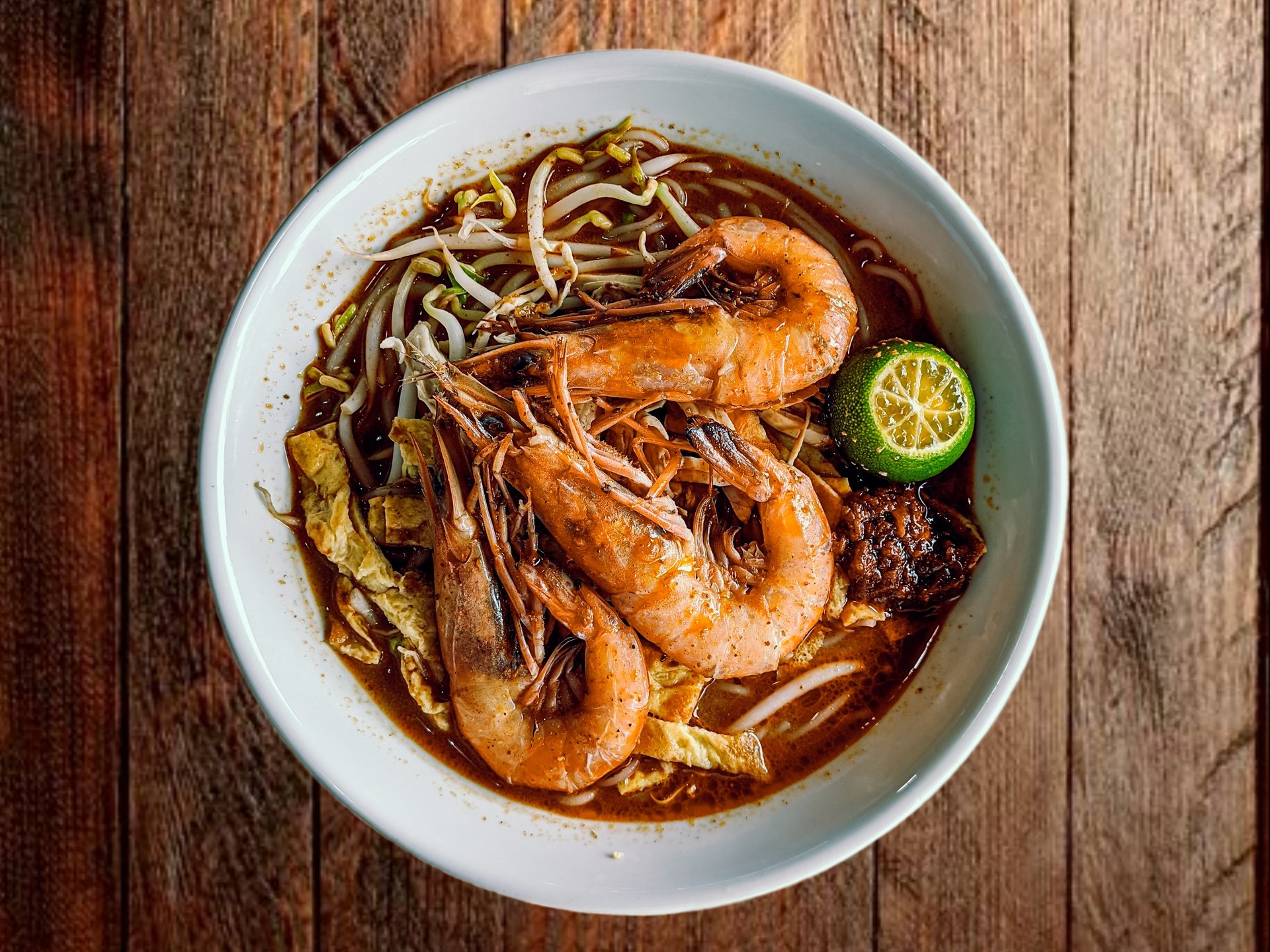 Sarawak laksa with prawns