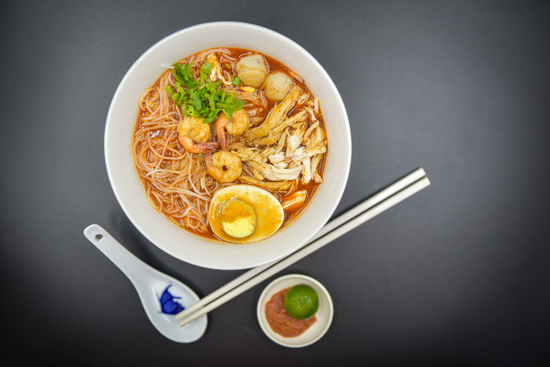 Bowl of Sarawak laksa