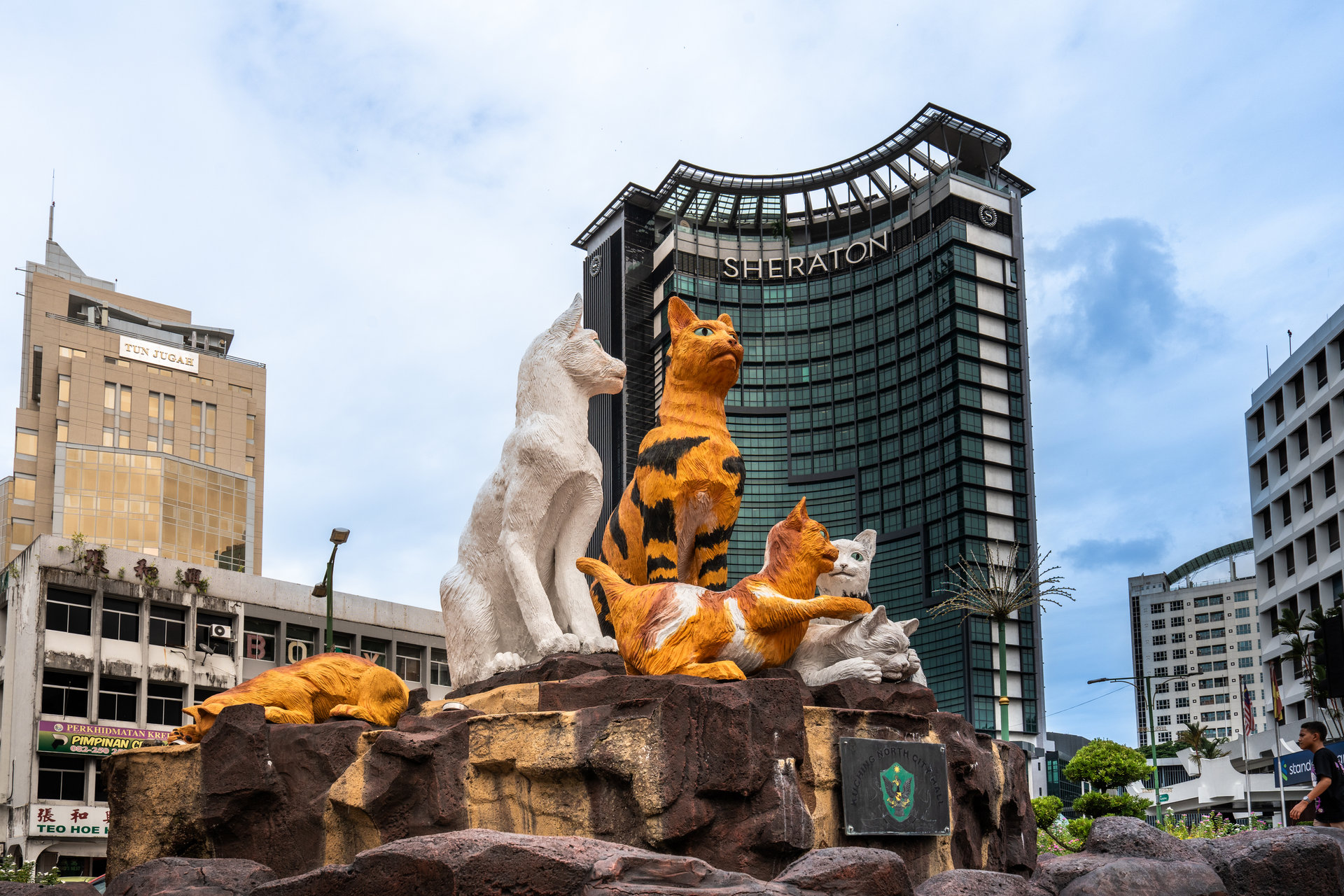 Cat statues in Kuching city centre